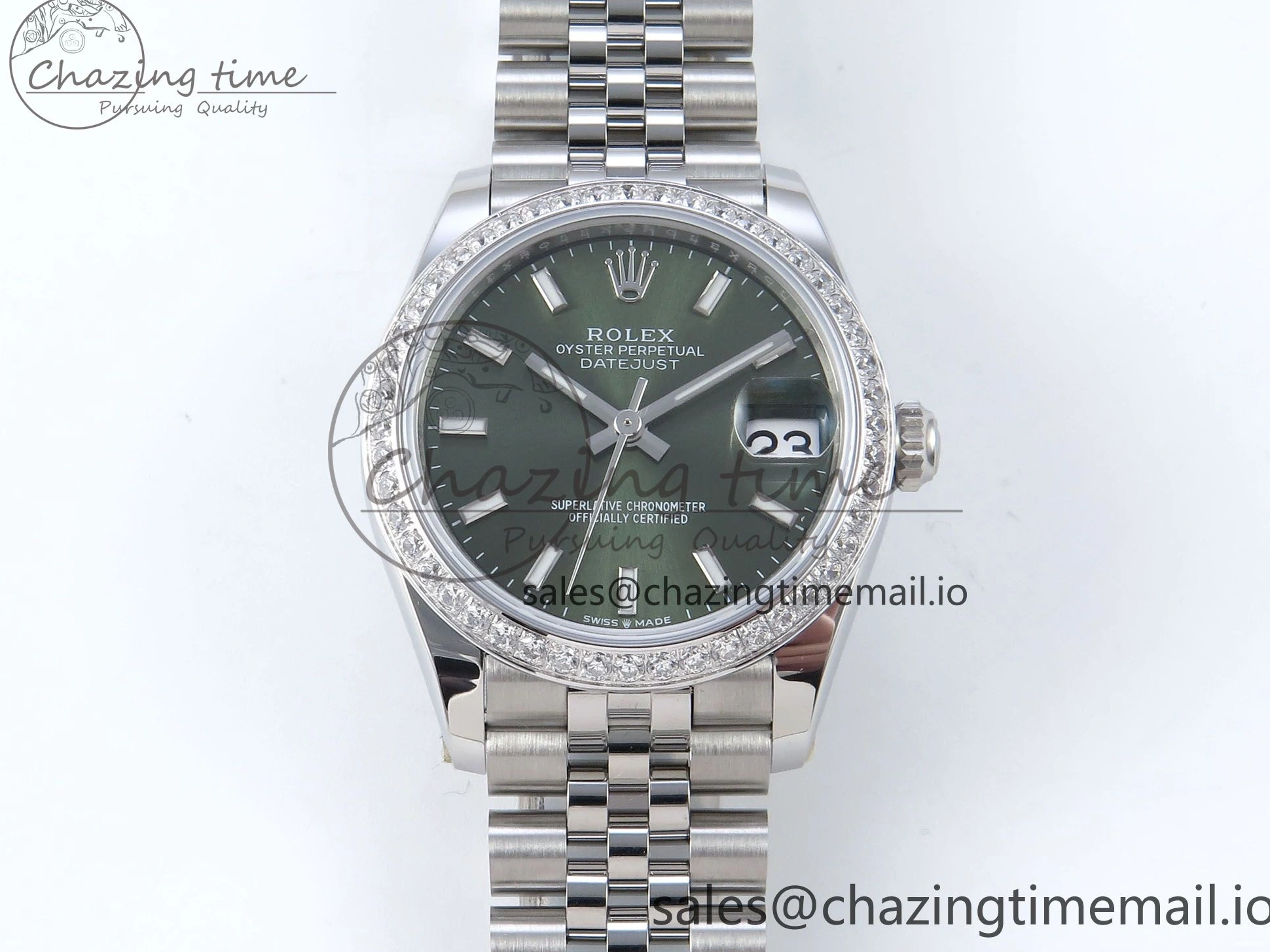 Diamonds Edition ARF Jubilee 278384RBR 904L ETA DateJust SS Bracelet on Stick Best 1:1 2688 Steel Green 31 Dial Bezel 0110